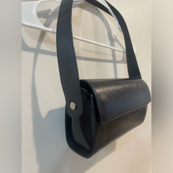 Ferragamo Vintage Y2K Rectangular Black Leather Trim Shoulder Bag - Picture 3 of 14